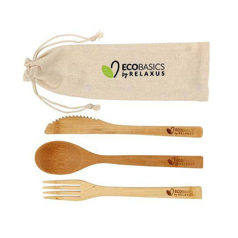 Relaxus EcoBasics Reusable Bamboo Cutlery - 3Pack Set - YesWellness.com