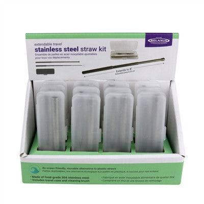 Relaxus Extendable Stainless Steel Straw Kit - YesWellness.com