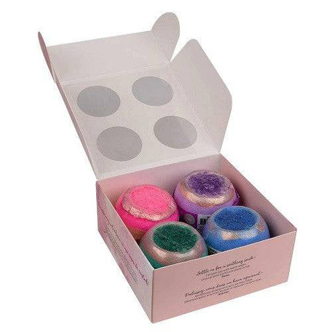 Relaxus Geode Crystal Oasis Organic Bath Bombs 4-Piece Gift Set - YesWellness.com