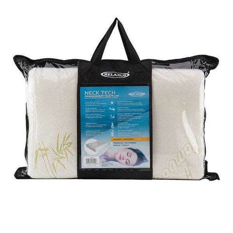 Relaxus Neck Tech Premium Memory Foam Pillow Queen Size 22" - YesWellness.com