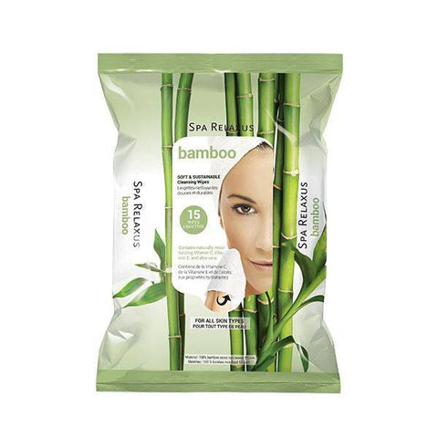 Relaxus Spa Relaxus %100 Bamboo with Aloe Cleansing Wipes - 15 Wipes - YesWellness.com