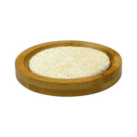 Relaxus SpaRelaxus Round Bamboo Soap Tray with Loofah Pad - YesWellness.com