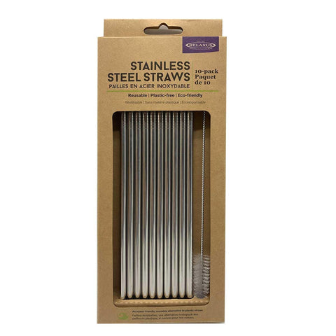 Relaxus Stainless Steel Straw Kit (10 Pack) - YesWellness.com