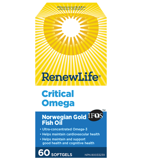 Renew Life Critical Omega Norwegian Gold Fish Oil 60 Softgels - YesWellness.com