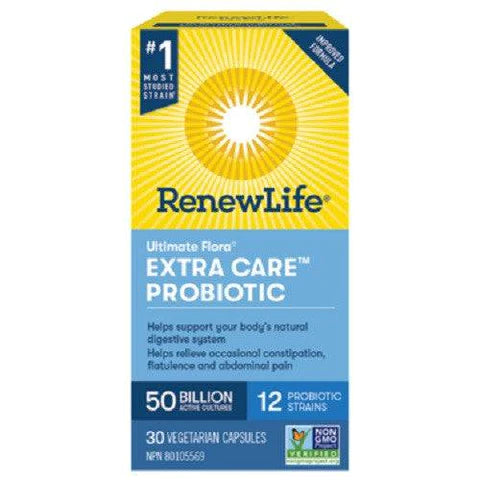 Expires July 2024 Clearance Renew Life Ultimate Flora Extra Care Probiotic 50 Billion Active Cultures 30 Capsules - YesWellness.com