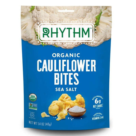 Rhythm Superfoods Organic Cauliflower Bites - Sea Salt 40g x 8 - YesWellness.com