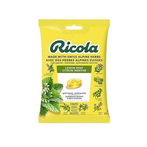 Ricola Lemon Mint Throat Drops - 19 Lozenges - YesWellness.com