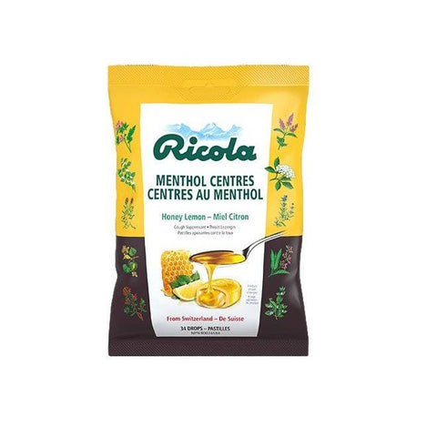 Ricola Menthol Centres Honey Lemon 34 Drops - YesWellness.com