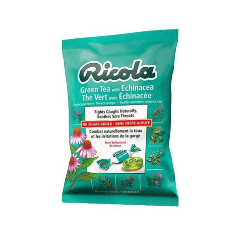 Ricola No Sugar Added Green Tea with Echinacea 19 Lozenges - YesWellness.com