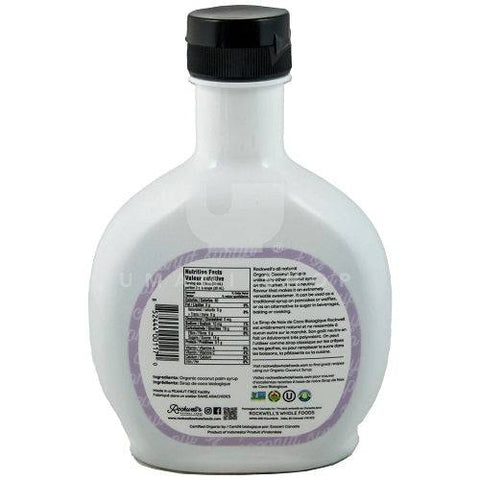 Rockwell's Whole Foods Organic Coconut Syrup Natural Flavour 375 ml - YesWellness.com