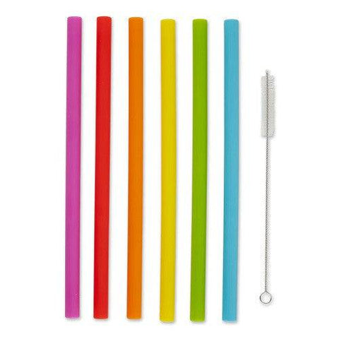 RSVP International 10in Silicone Smoothie Straw Set of 6 - YesWellness.com