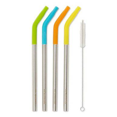 RSVP International 9In Silicone Tip Straw and Brush Set - YesWellness.com