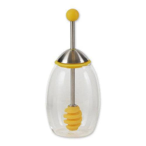 RSVP International Honey Jar with Silicone Dipper - Yellow - YesWellness.com