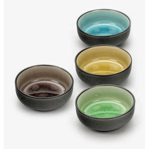 RSVP International Japanese Crackle Porcelain Sauce Bowl 3.125In Single Bowl (Assorted Colours) - YesWellness.com