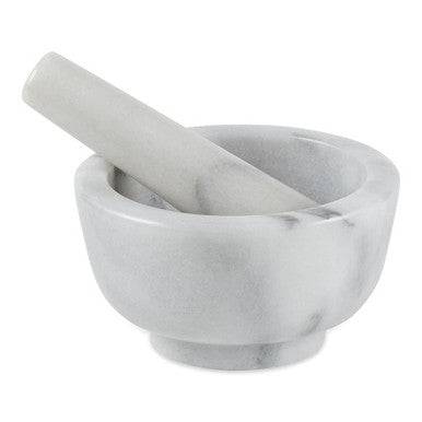 RSVP International Marble Mortar & Pestle - White - YesWellness.com