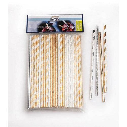 RSVP International Metallic Paper Straws - 100 CT - YesWellness.com