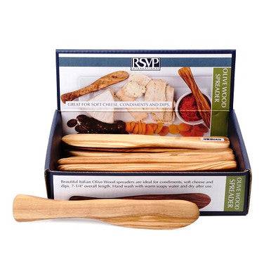 RSVP International Olive Wood Spreaders - 12 Pc CDU - YesWellness.com