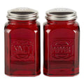 RSVP International Retro Glass Salt & Pepper Set - Red - YesWellness.com