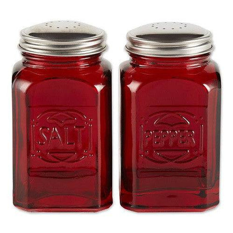 RSVP International Retro Glass Salt & Pepper Set - Red - YesWellness.com