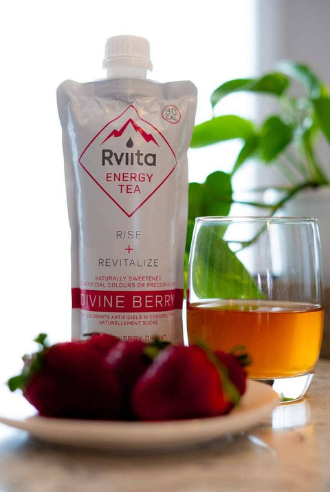 Rviita Energy Tea Rise + Revitalize Divine Berry Clean Energy Drink 355mL  (Case of 10) - YesWellness.com