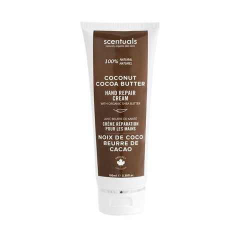Scentuals 100% Natural Coconut Cocoa Butter Hand Repair Cream 100mL - YesWellness.com
