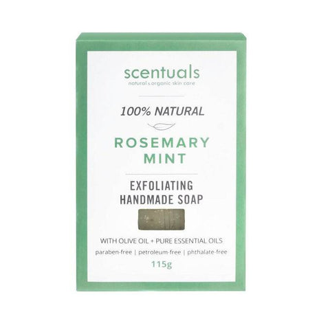 Scentuals 100% Natural Exfoliating Handmade Soap Rosemary Mint 115g - YesWellness.com