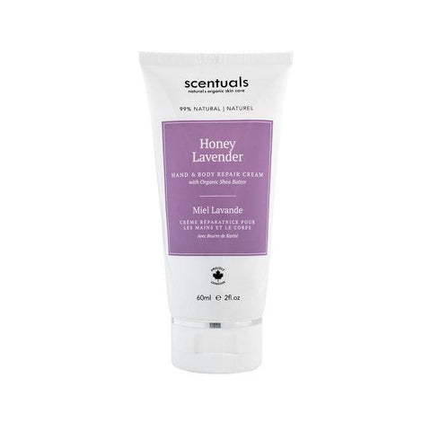 Scentuals 99% Natural Honey Lavender Hand & Body Repair Cream 60mL - YesWellness.com