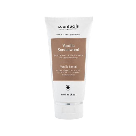 Scentuals 99% Natural Vanilla Sandalwood Hand & Body Repair Cream 60mL - YesWellness.com
