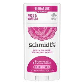 Schmidt's Rose and  Vanilla Signature Deodorant 75g - YesWellness.com
