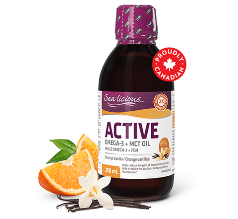 Sea-Licious Active Omega 3 + MCT Oil Orange Vanilla 250 ml - YesWellness.com