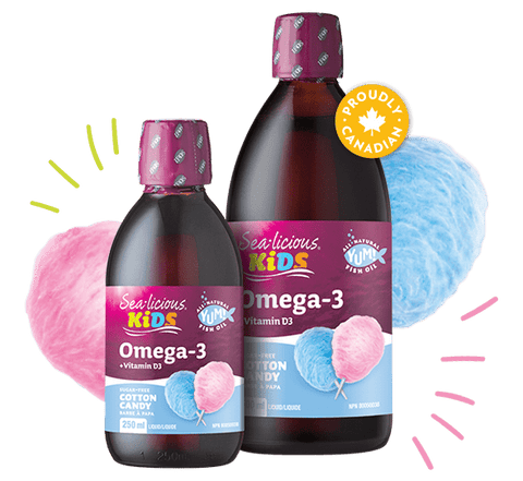 Sea-Licious Kids Omega 3 With Vitamin D3 - Cotton Candy - YesWellness.com