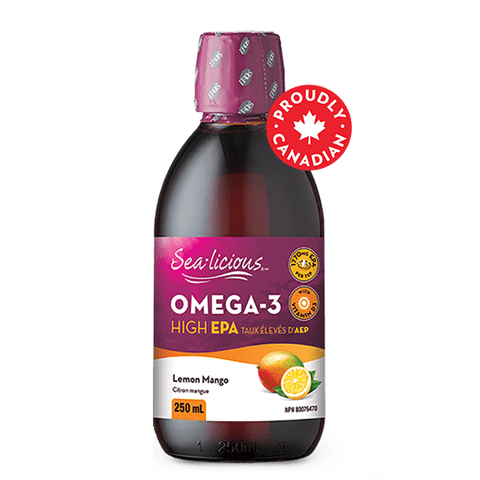 Sea-Licious Omega-3 High EPA Lemon Mango 250ml - YesWellness.com