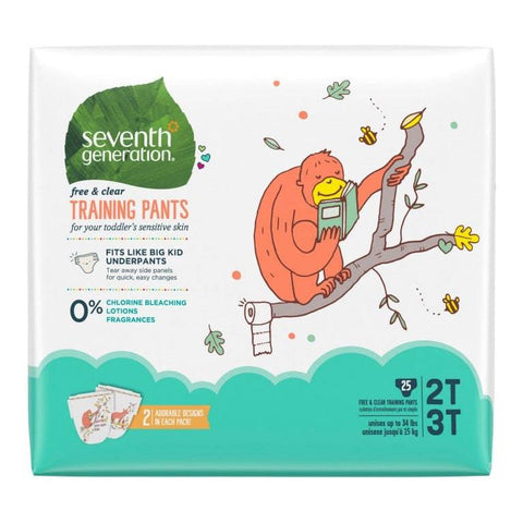 Seventh Generation Free & Clear Training Pants - 2T-3T 25 count - YesWellness.com