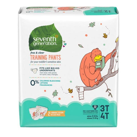 Seventh Generation Free & Clear Training Pants - 3T-4T 22 Count - YesWellness.com