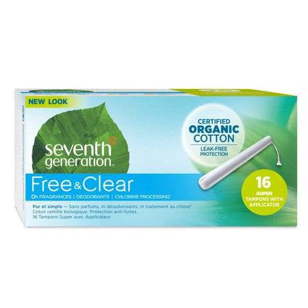Seventh Generation Organic Cotton Super Absobency Tampon with Applicator- 16 Count - YesWellness.com