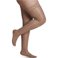 Sigvaris Moderate Compression 15-20 mmHg Women's Thigh 20-1/2" - 30" Long Short Soft Opaque Nude Closed Toe With Grip Top Stockings - YesWellness.com