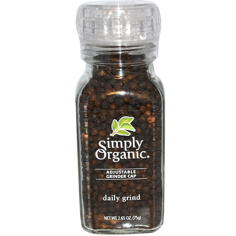 Simply Organic Black Peppercorn Grinder 75 grams - YesWellness.com