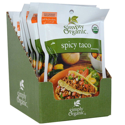Simply Organic Spicy Taco Seasoning 12 x 32 g packets - YesWellness.com