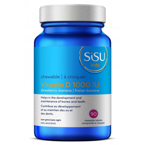 Sisu Kids Vitamin D3 1000IU - Strawberry-Banana 90 Chewable Tablets - YesWellness.com