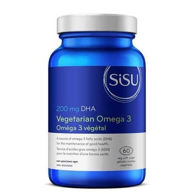 Sisu Vegetarian Omega 3 200mg DHA 60 veg softgels - YesWellness.com