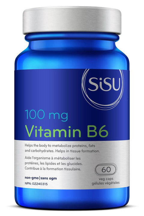 Sisu Vitamin B6 100mg 60 veg capsules - YesWellness.com