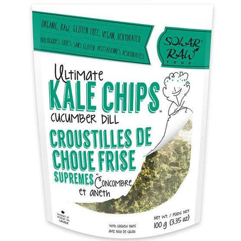 Solar Raw Ultimate Kale Chips Cucumber Dill 100 grams - YesWellness.com