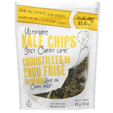 Solar Raw Ultimate Kale Chips Spicy Curry Lime 100 grams - YesWellness.com