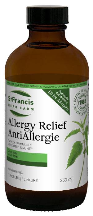 Expires December 2025 Clearance St. Francis Herb Farm Allergy Relief with Deep Immune Tincture 250ml
