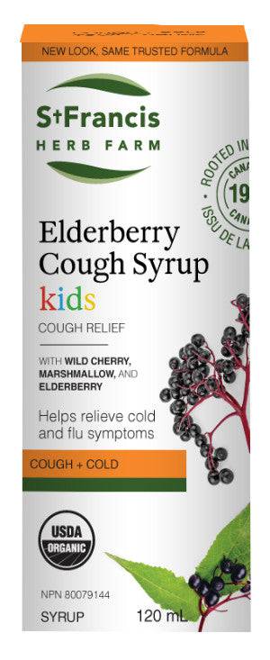 St. Francis Herb Farm Elderberry Cough Syrup - Cough + Cold Syrup (Kids) 120mL - YesWellness.com