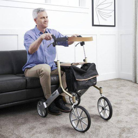 Stander Let's Go Out Rollator by Trust Care Beige - YesWellness.com