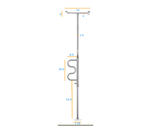 Stander Security Pole & Curve Grab Bar - YesWellness.com