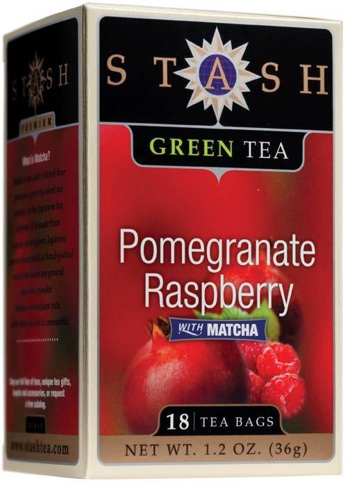 Stash Tea Pomegranate Raspberry Green Tea with Matcha - 18 Tea Bags