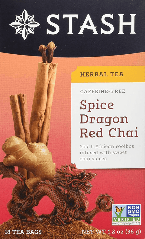 Stash Tea Spice Dragon Red Chai Herbal Tea - Caffeine Free 18 Tea Bags - YesWellness.com