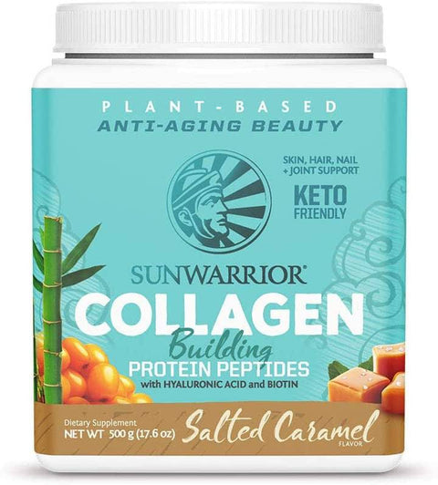Sunwarrior Collagen Building Protein Peptides with Hyaluronic Acid and Biotin - Salted Caramel 500g - YesWellness.com